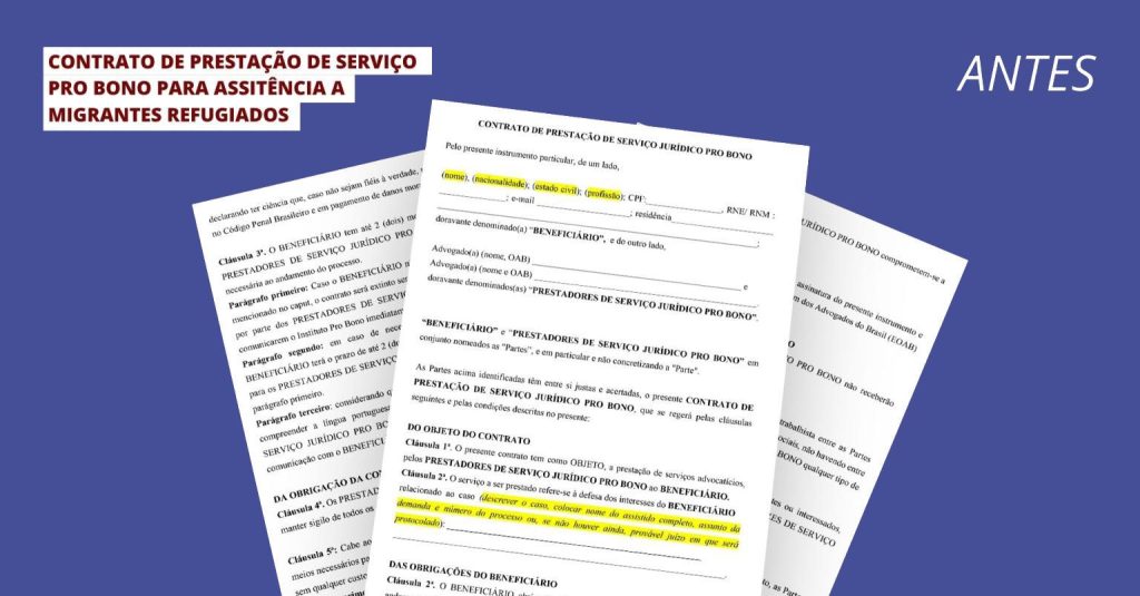 Com Visual Law, design simplifica contrato de projeto pro bono; veja antes e depois